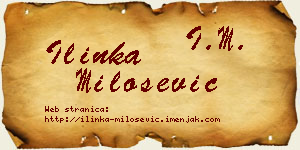 Ilinka Milošević vizit kartica